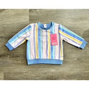 Ruffle Butts Rainbow Lane Stripped Terry Knit Sweatshirt Size 12-18 Months NEW